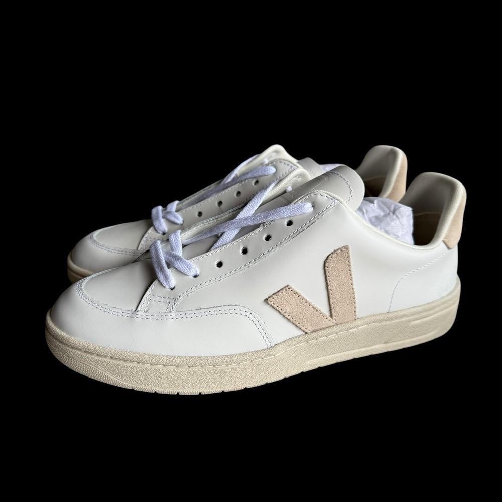 VEJA V-12 Sneakers Women's White Sable Leather US Size 10 NIB Shoes - Picture 2 of 10